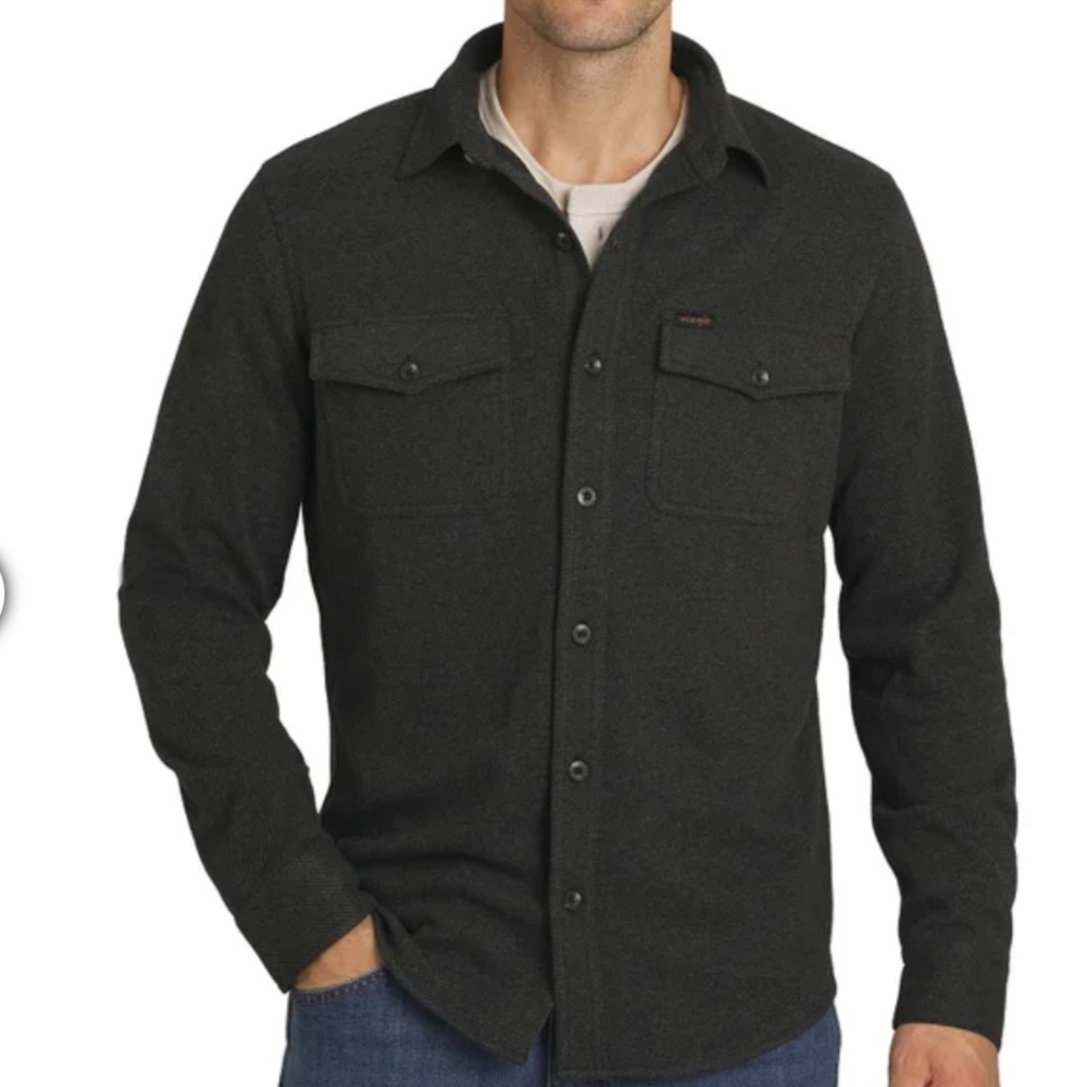 NWT. Wrangler Men's Brushed Knit Shirt - Picture 2 of 5